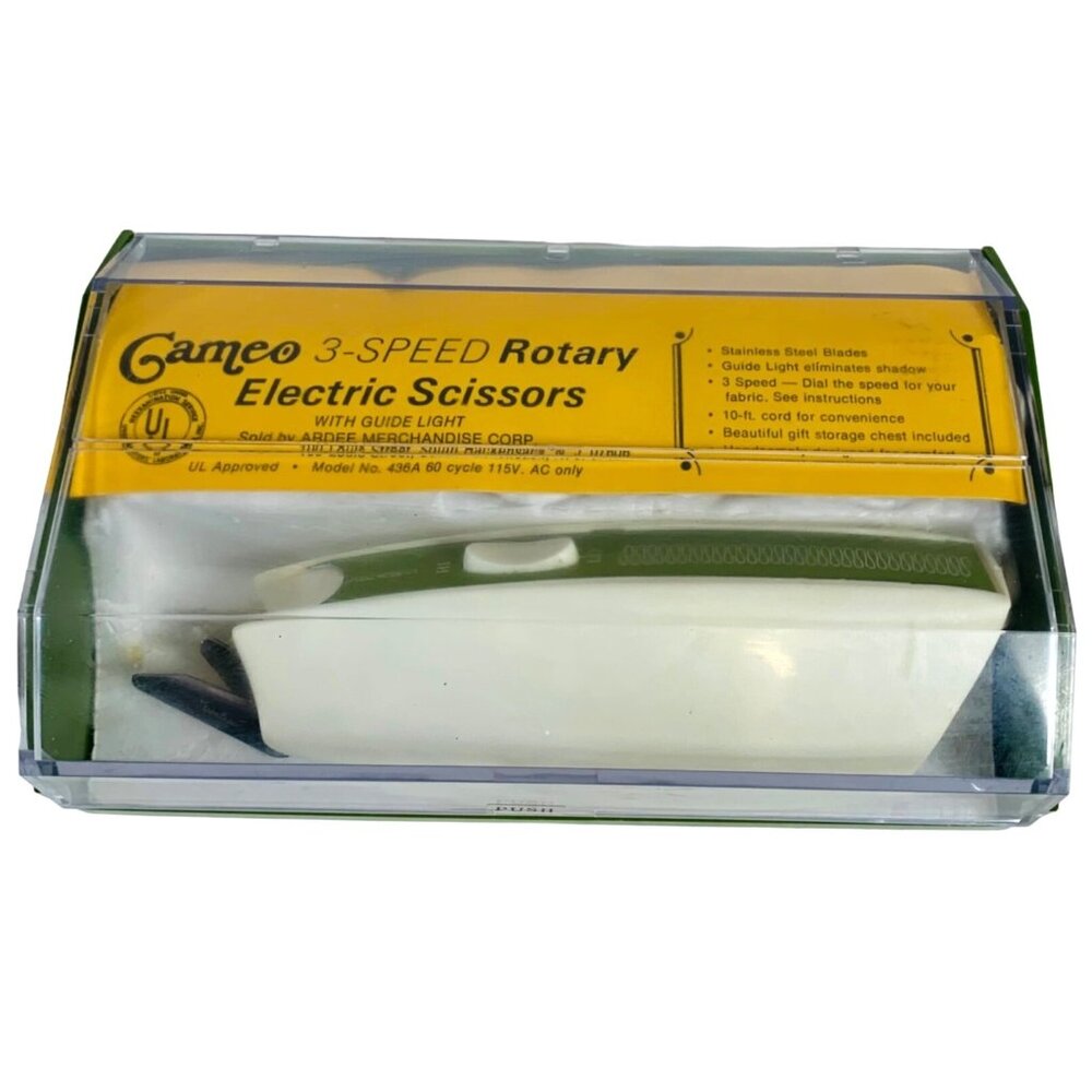 Sears Rotary Electric Fabric Cutting Scissors Guide Light Case VTG Sew Made USA